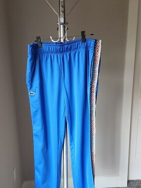 Lacoste Mens Bright Blue Joggers with Multicolor Side Panel